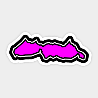 Malcolm Island in a Hot Pink Silhouette - Sointula - Malcom Island Sticker